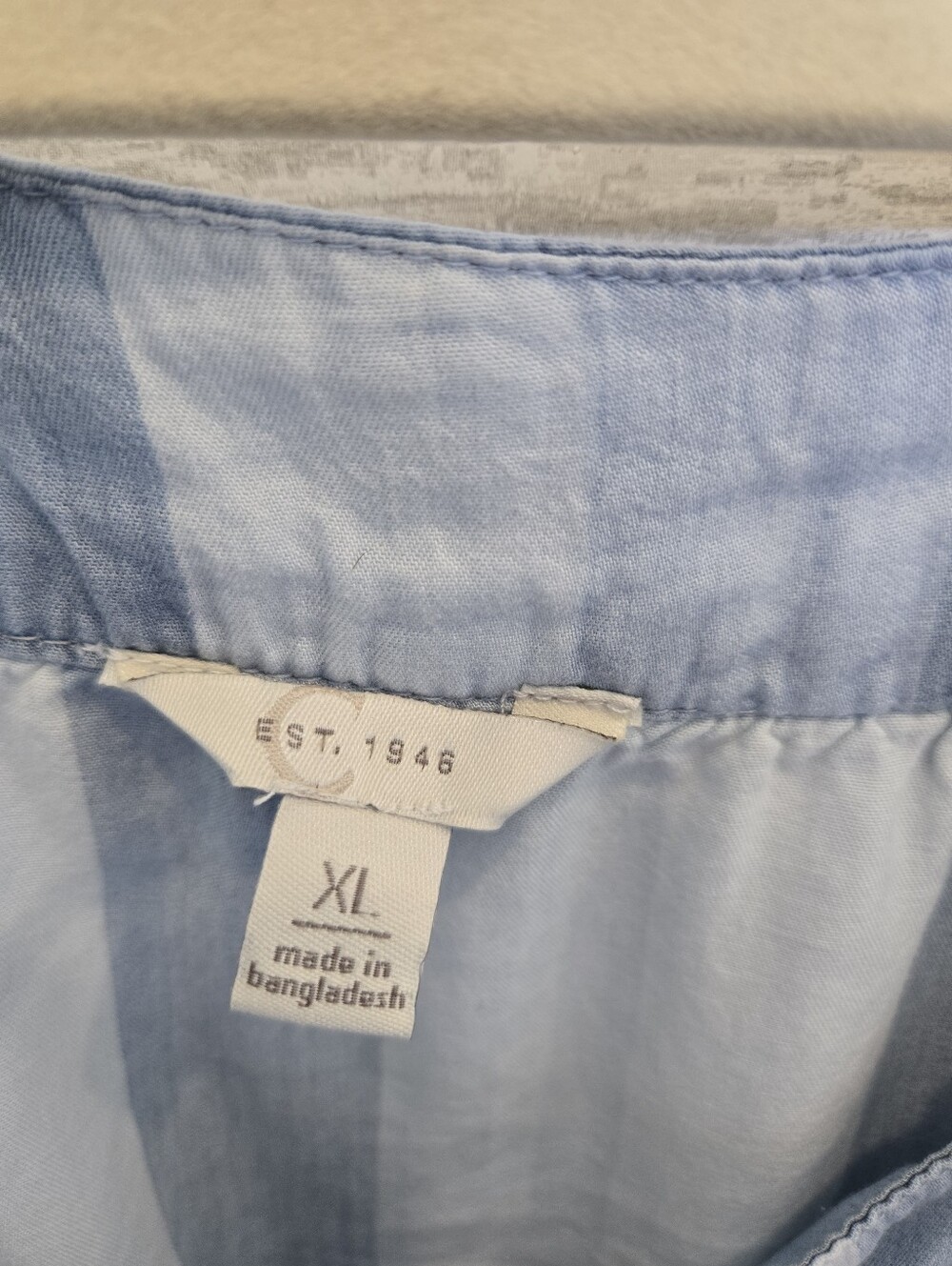 Light Blue Striped Women’s Blouse - Soft Square Neck - Picture 2 of 3